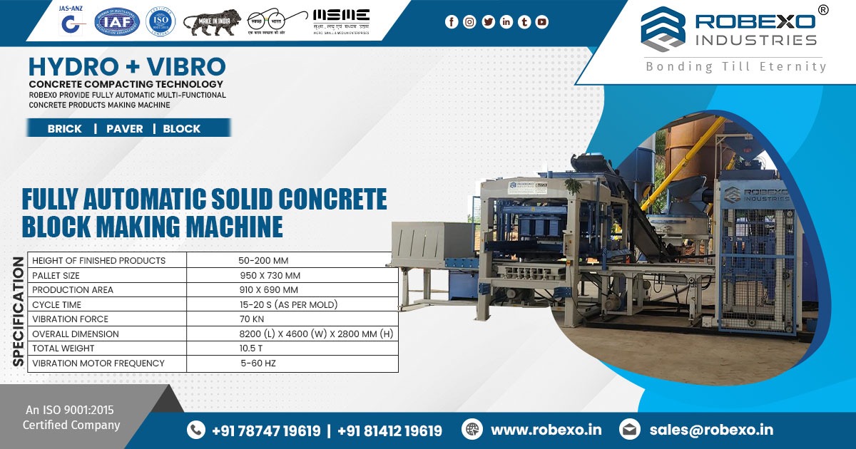 Fully Automatic Solid Concrete Block Making Machine